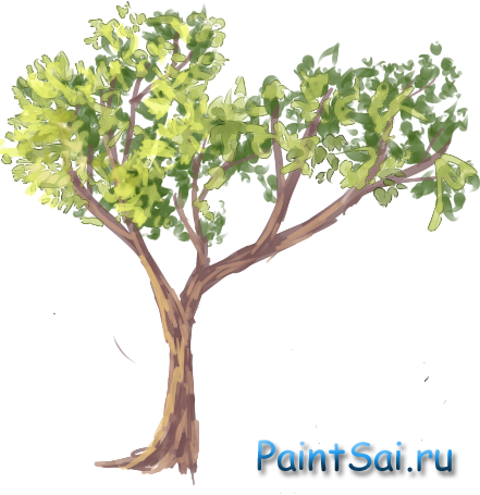 Рисование елей и деревьев