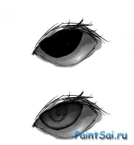 Рисование глаз в Paint Tool SAI