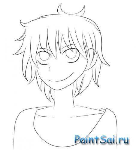 Как просто нарисовать и раскрасить аниме персонажа в Paint Tool SAI.